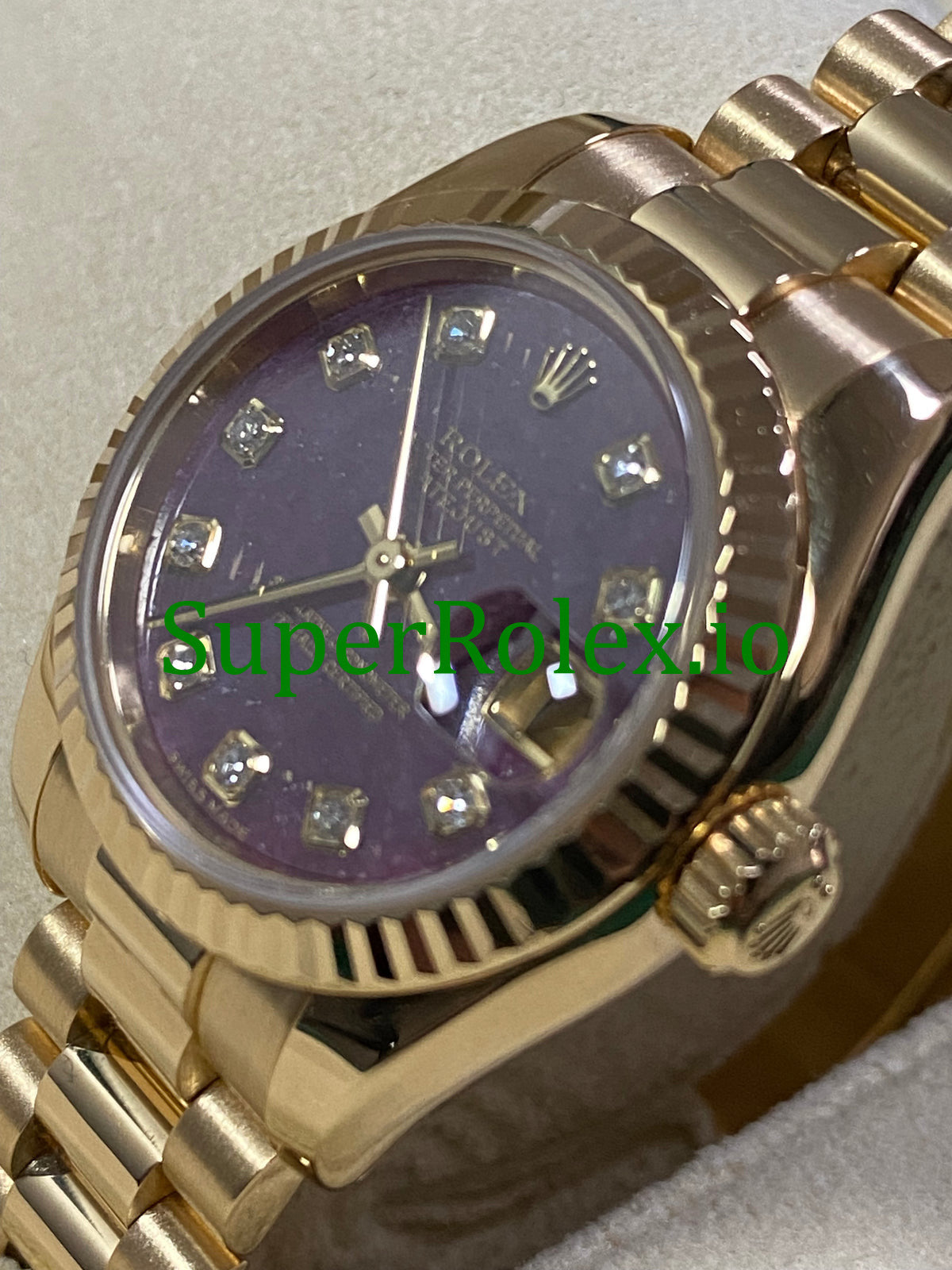 Lady-Datejust 26 Yellow Gold Rubelite Diamond Dial Ref.179178