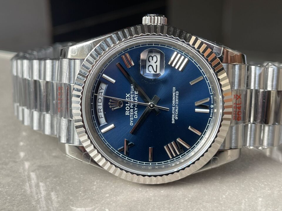 GMF Factory 1:1 DayDate 40mm 228239 Gain Weight SS/tungsten Blue Dial Roman Markers A3255
