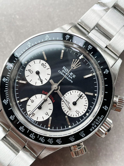 VINTAGE Daytona 6263 SS Black Dial 2 on Bracelet Venus 75