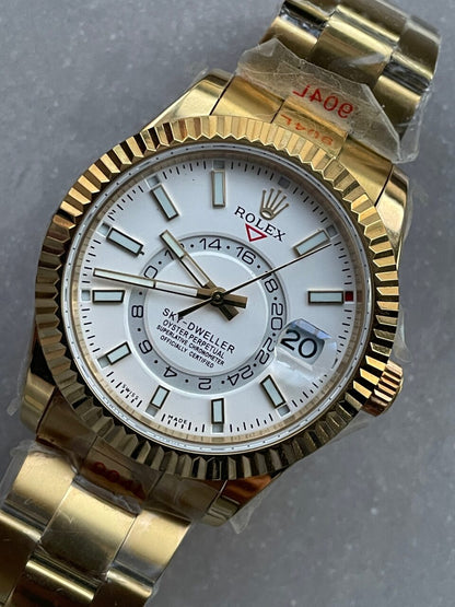 Noob FACTORY 1:1 Skydweller SS/YG Best Edition White Dial A23J