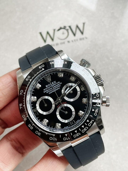 BTF factory 1:1 Daytona SS116500LN Best Black Dial Diamond Markers A4130
