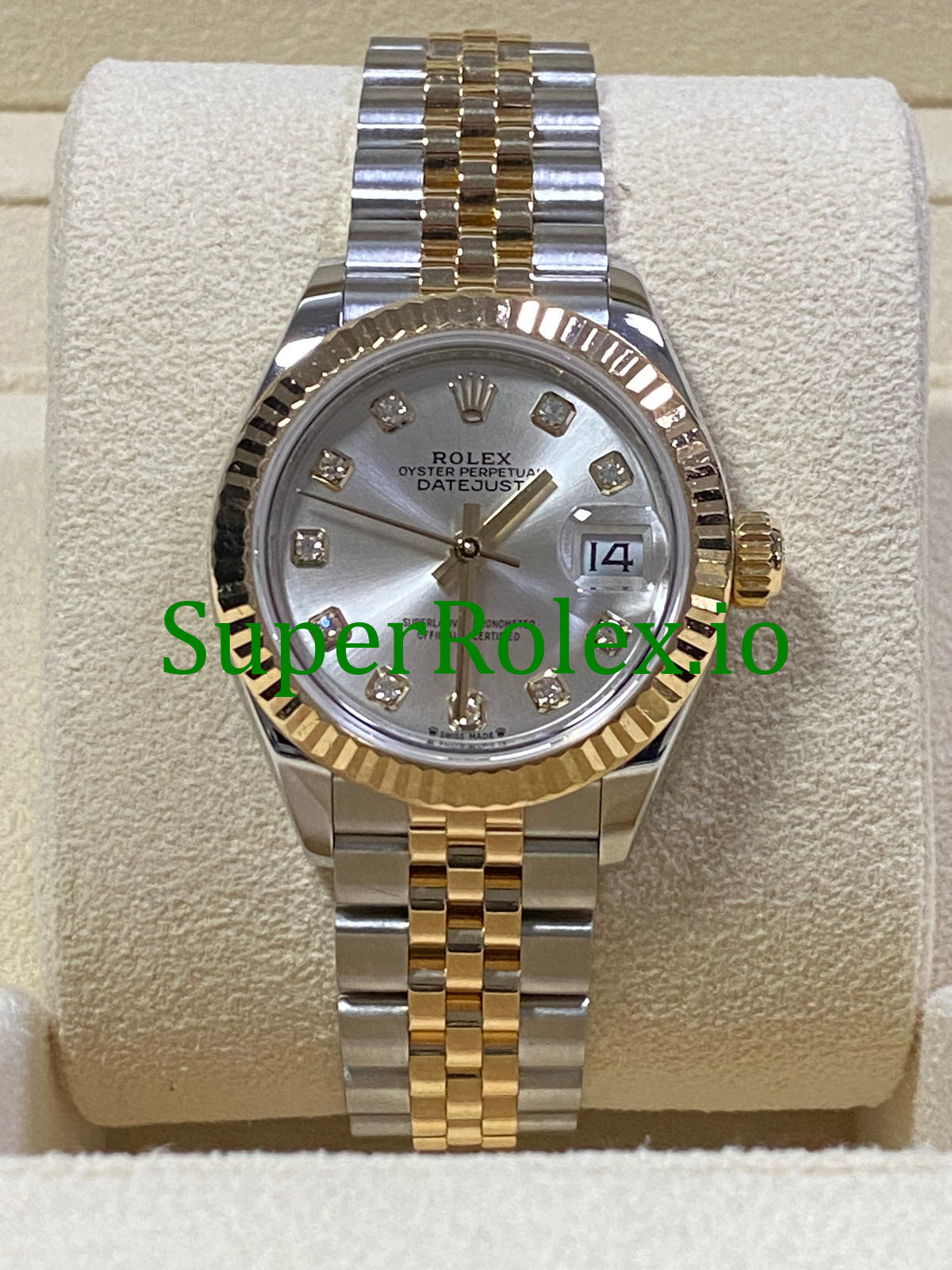 Lady-Datejust 26 ellow Gold Silver Diamond Dial Ref.279173