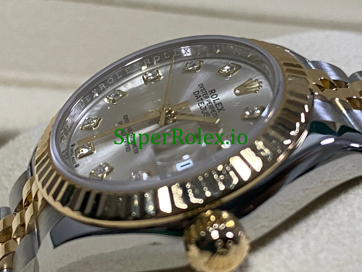 Lady-Datejust 26 ellow Gold Silver Diamond Dial Ref.279173