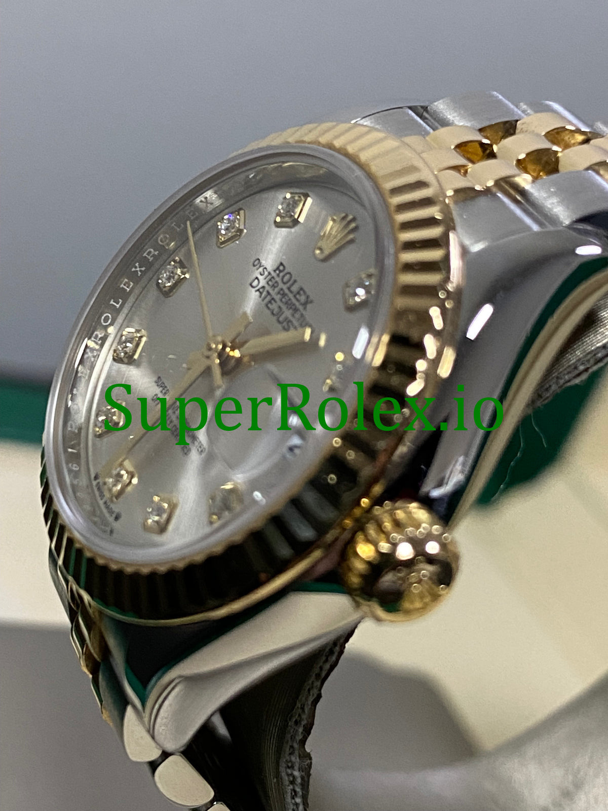 Lady-Datejust 26 ellow Gold Silver Diamond Dial Ref.279173