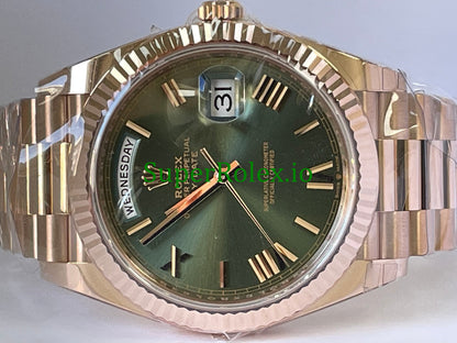 Day-Date 40MM Everose Gold Ref.228235 - Olive Green Roman Dial