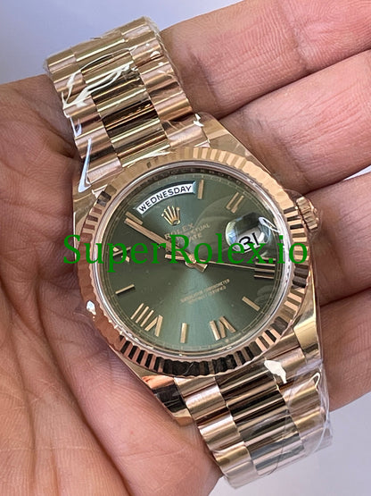 Day-Date 40MM Everose Gold Ref.228235 - Olive Green Roman Dial