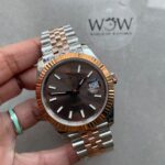 KING Factory 1:1 DateJust 41 126331 RG Fluted Bezel Best Edition 904L Steel Brown Stick Dial VR3235