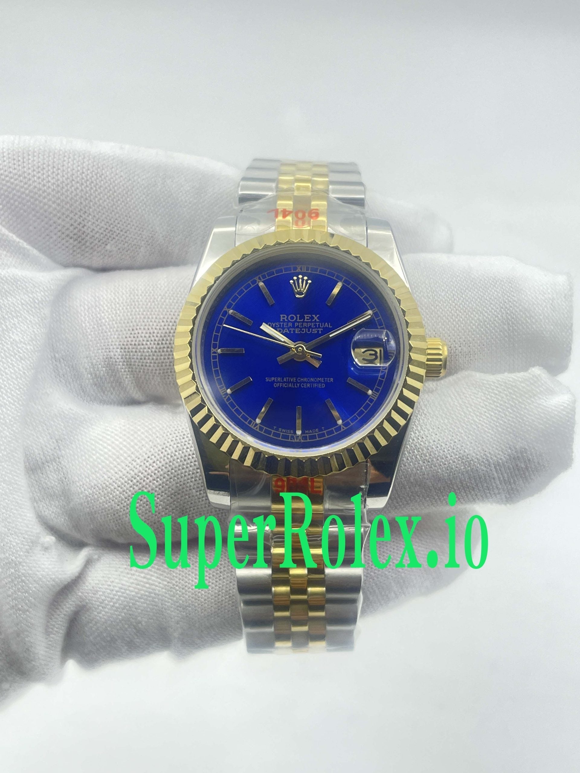 Datejust 31 Steel and Yellow Gold Blue Index Dial Ref.68273