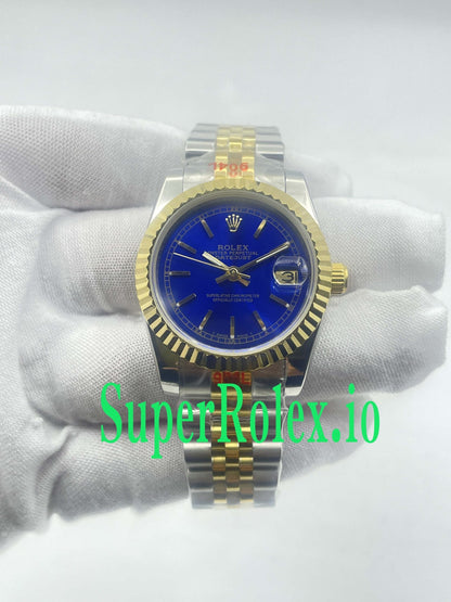 Datejust 31 Steel and Yellow Gold Blue Index Dial Ref.68273