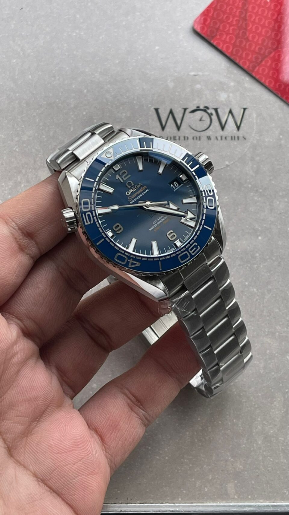 Planet Ocean 43.5mm SS VSF 1:1 Best Edition blue ceramic Bezel blue Dial on SS Strap A8900