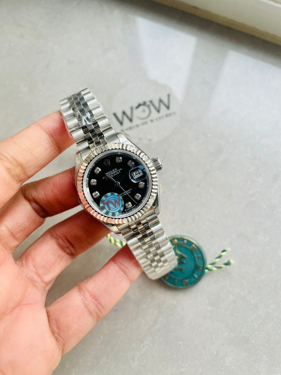 Datejust 28mm 904L SS Black Dial Diamond markers