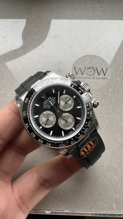 QF Factory 1:1 Daytona 126500 Best Edition 904L Steel Black Dial SA4131