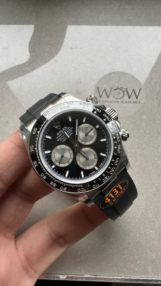QF Factory 1:1 Daytona 126500 Best Edition 904L Steel Black Dial SA4131