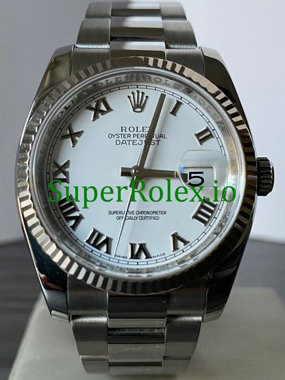 Datejust 36 Steel White Roman Dial Ref.116234