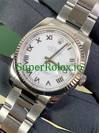 Datejust 36 Steel White Roman Dial Ref.116234