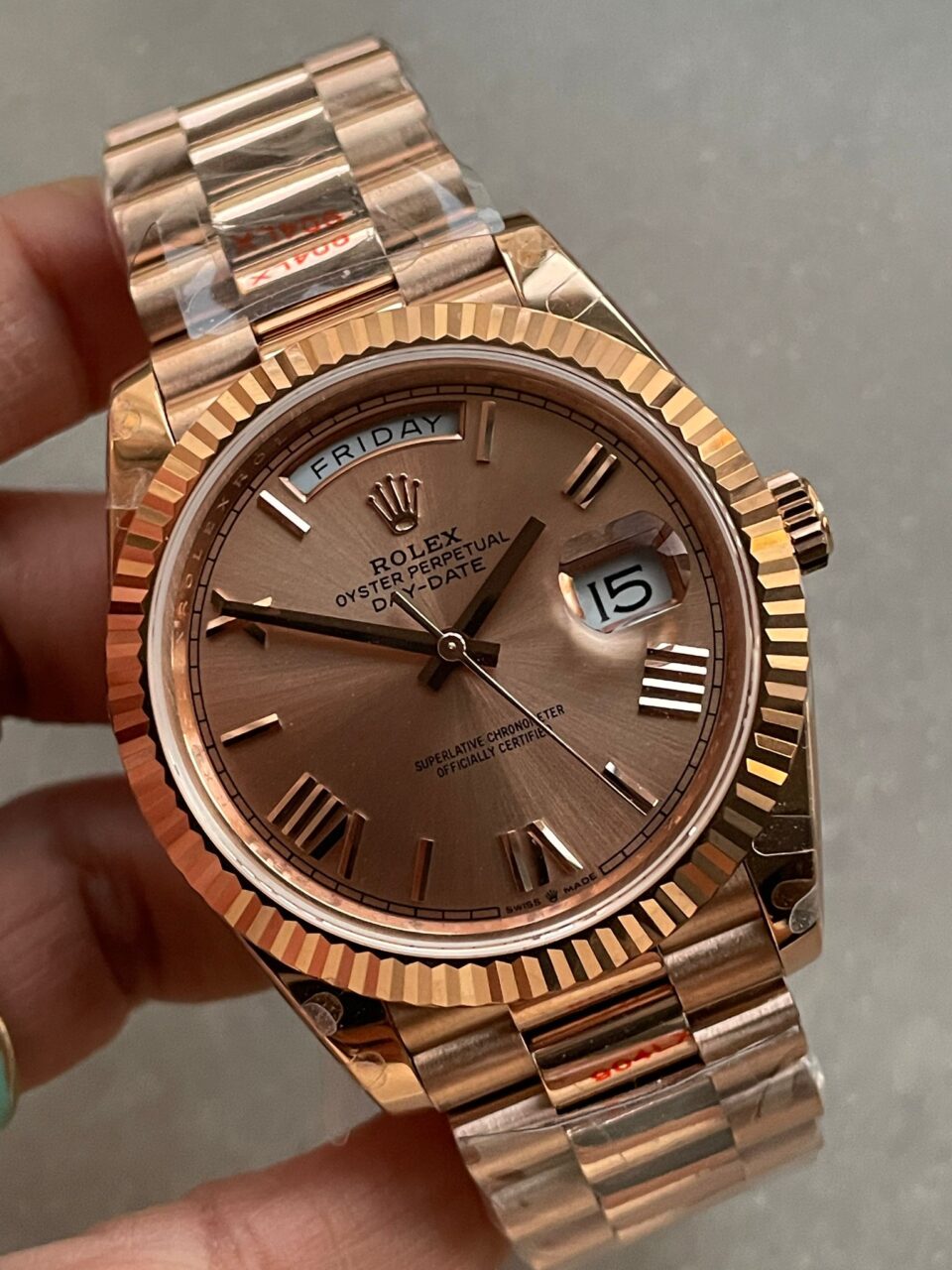 GMF Factory 1:1 Day-Date 40mm 228235 904L RG Fluted Bezel Rose Gold Dial