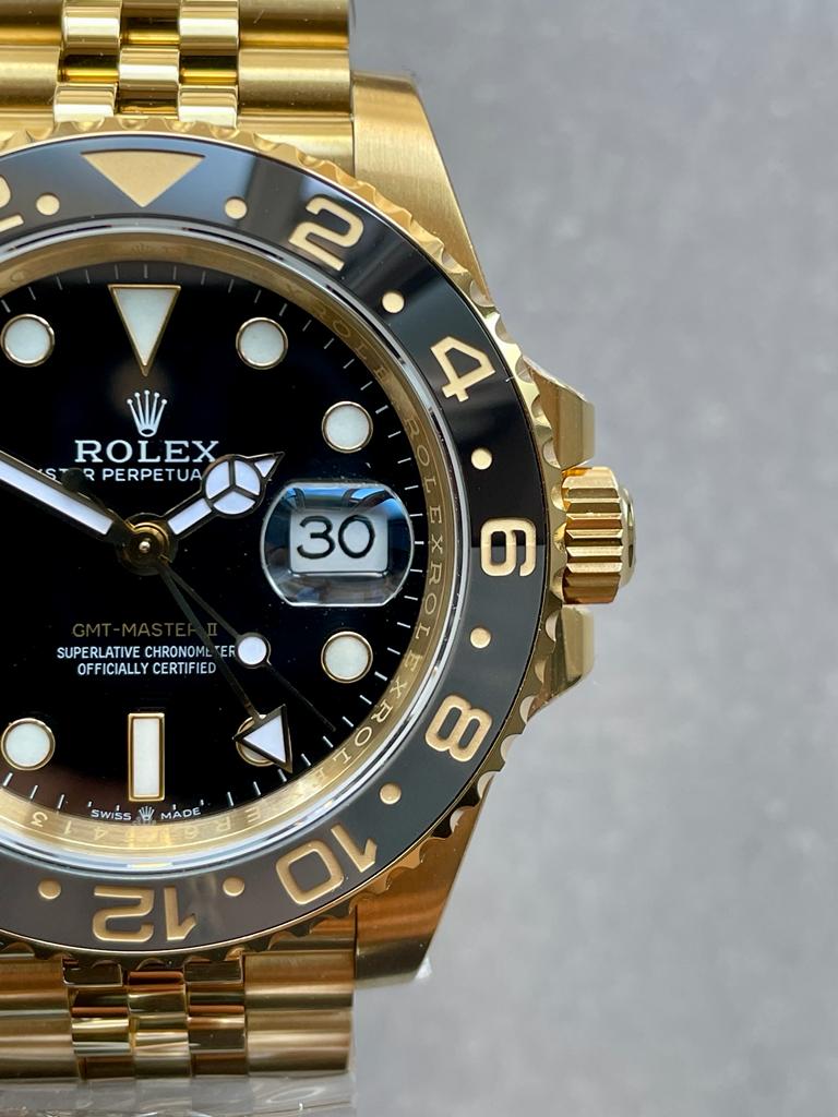 EWF Factory 1:1 GMT-Master II 126718GRNR 904L YG Black Dial Dots VR3285