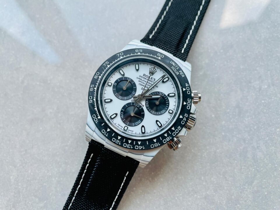 Noob Factory 1:1 Daytona DIW PANDA White Carbon Case and Bezel Best Edition White/Black Dial SA4130 V2