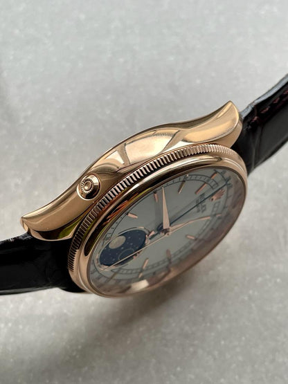 Cellini Moonphase 50535 RG White Dial on Leather Strap Asia 3195 Mod