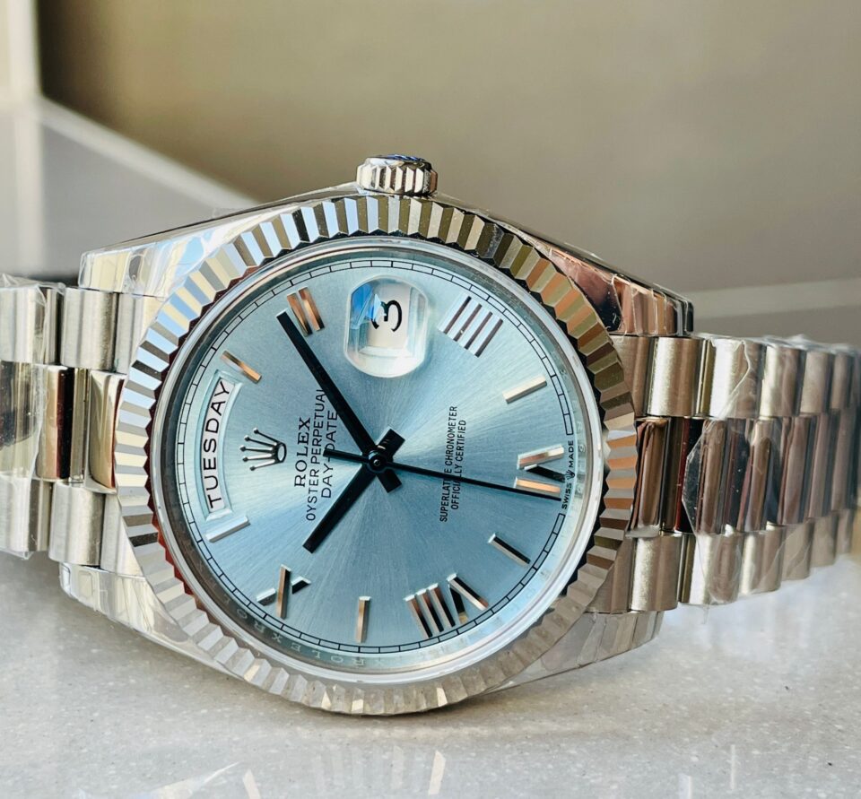 EWF Factory SS 1:1 Day Date II 228239 Best Edition Light Blue Dial A3255