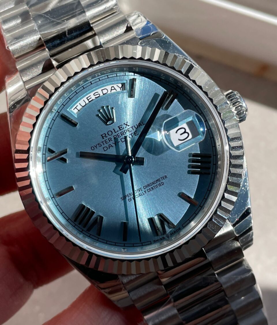 EWF Factory SS 1:1 Day Date II 228239 Best Edition Light Blue Dial A3255