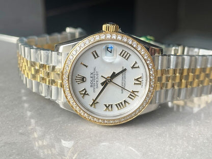 Datejust 31mm 278273 YG/SS White Dial Diamond Bezel