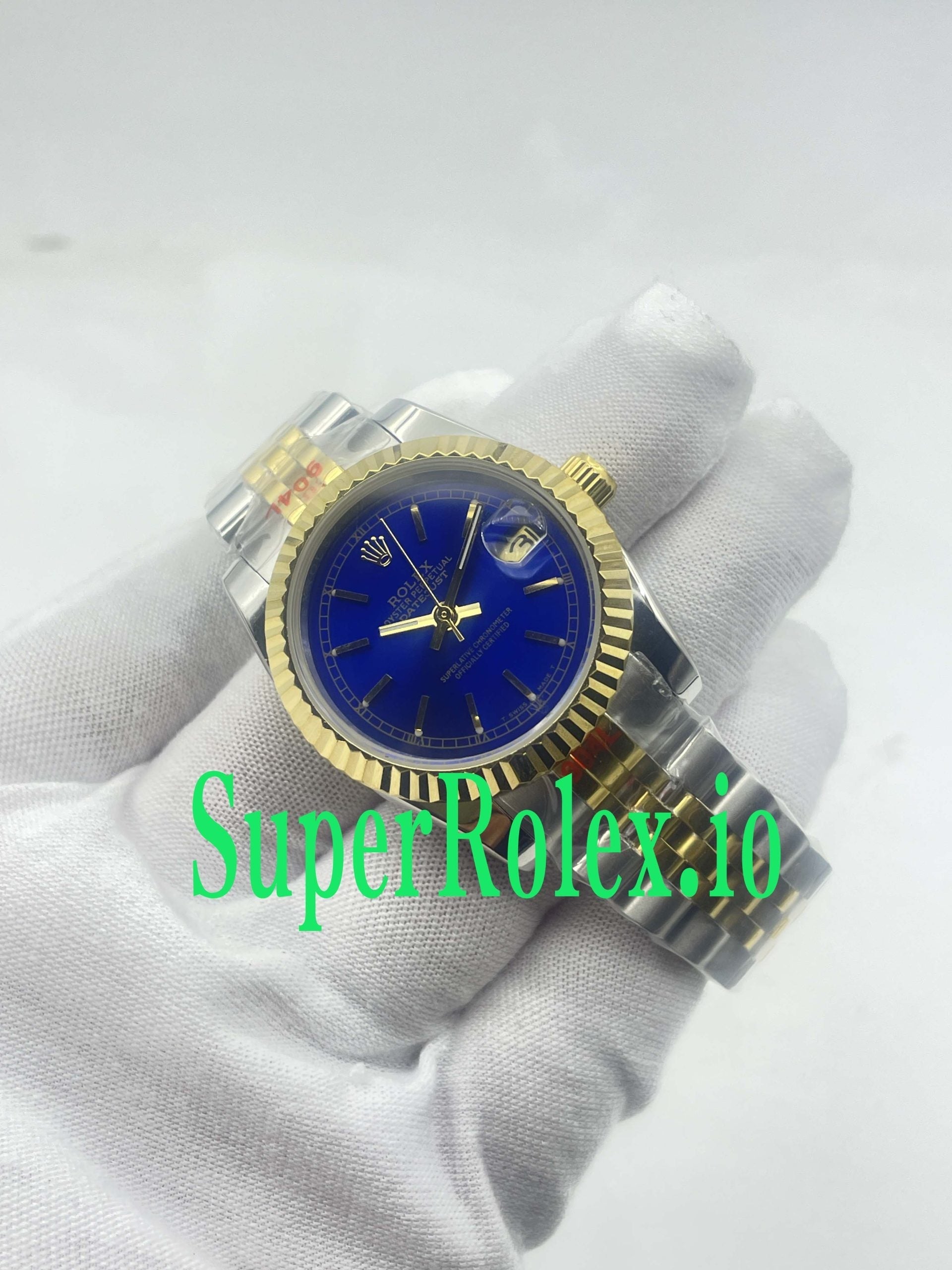 Datejust 31 Steel and Yellow Gold Blue Index Dial Ref.68273
