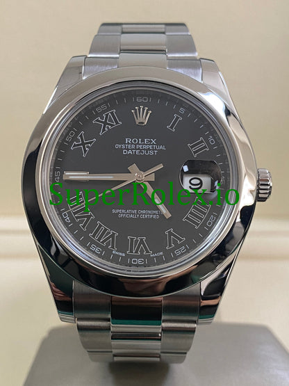 Datejust II 41 Steel Black Roman Dial Ref.116300