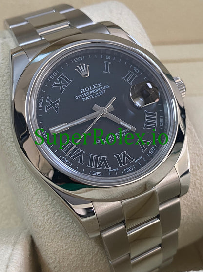 Datejust II 41 Steel Black Roman Dial Ref.116300