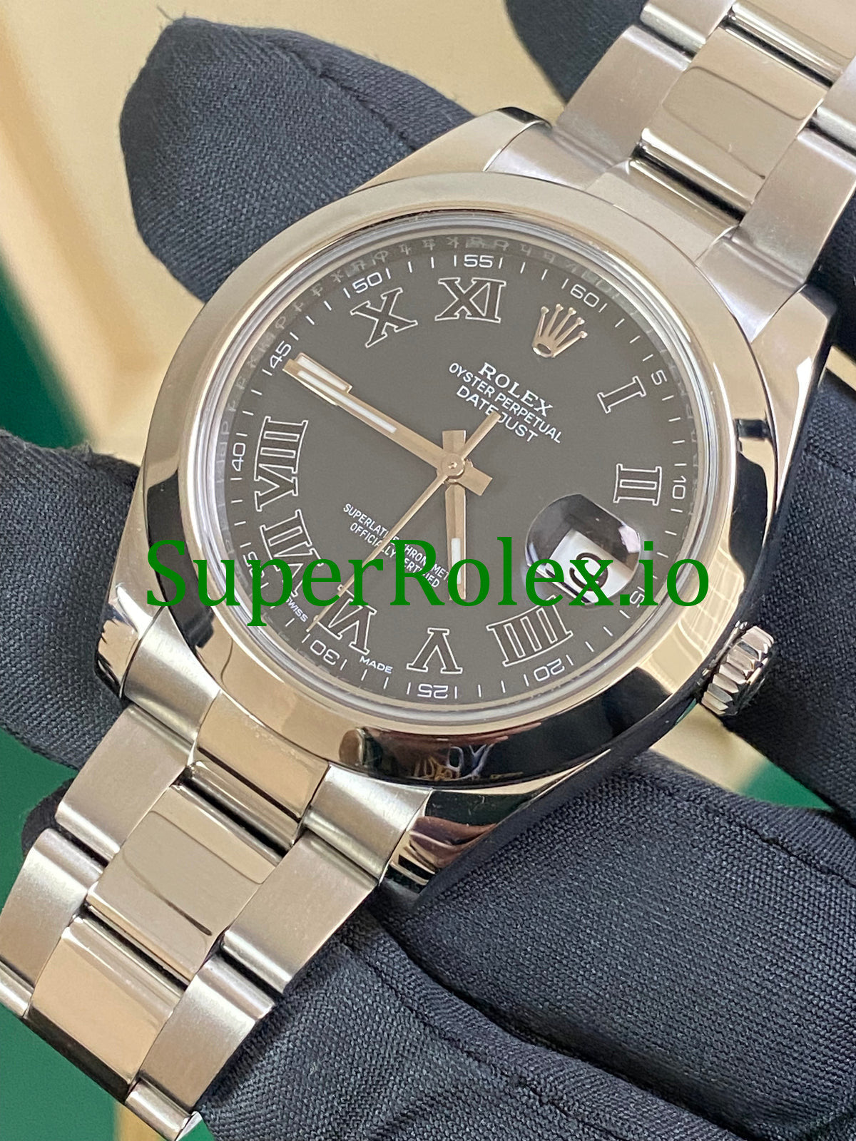 Datejust II 41 Steel Black Roman Dial Ref.116300