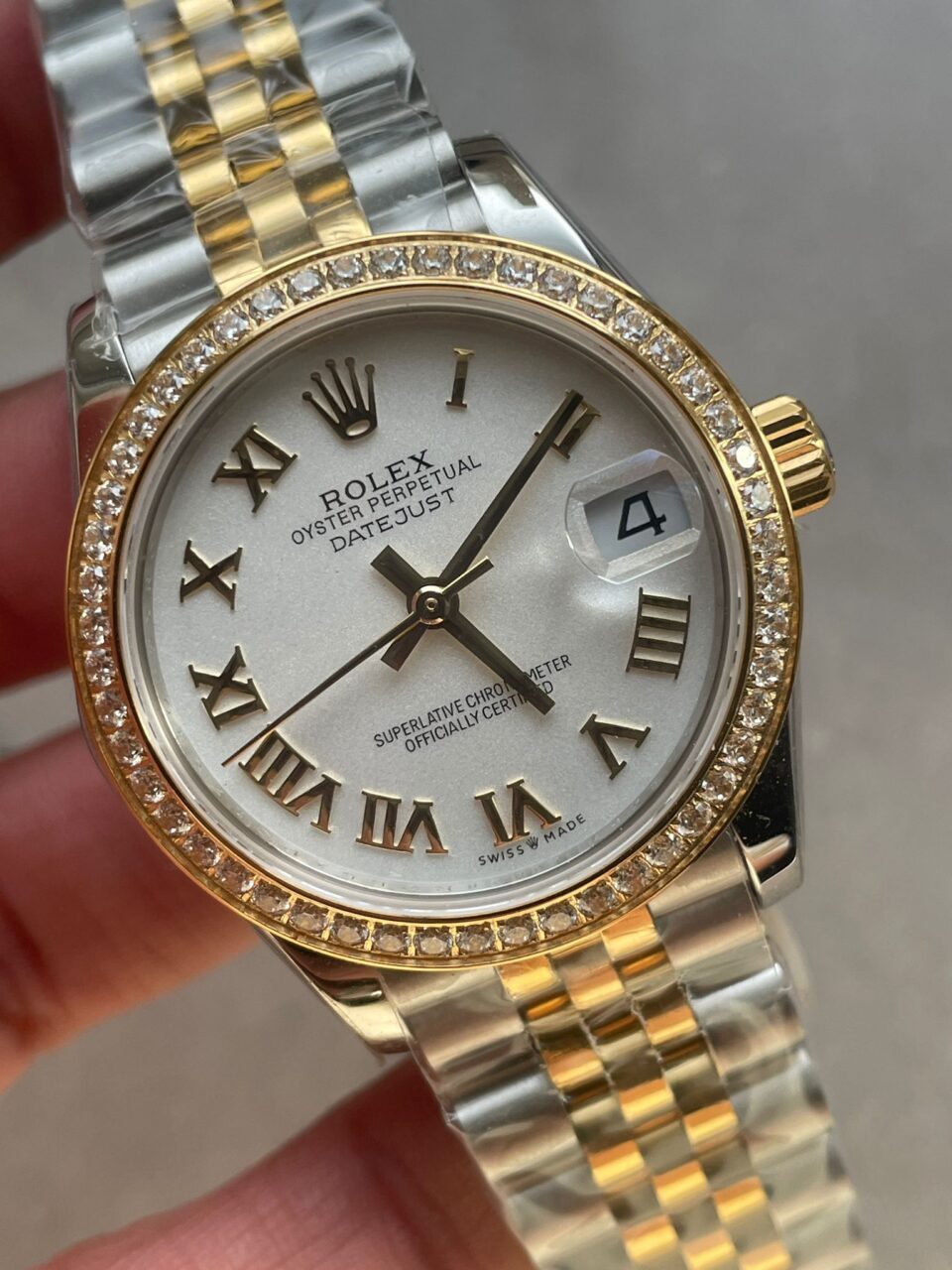 Datejust 31mm 278273 YG/SS White Dial Diamond Bezel
