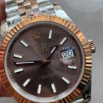 KING Factory 1:1 DateJust 41 126331 RG Fluted Bezel Best Edition 904L Steel Brown Stick Dial VR3235