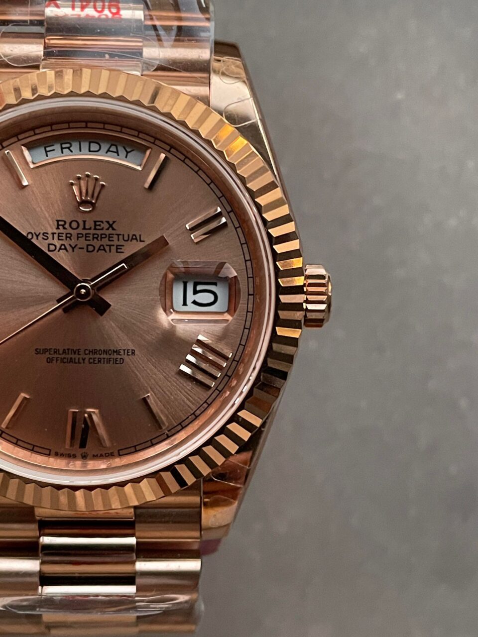 GMF Factory 1:1 Day-Date 40mm 228235 904L RG Fluted Bezel Rose Gold Dial