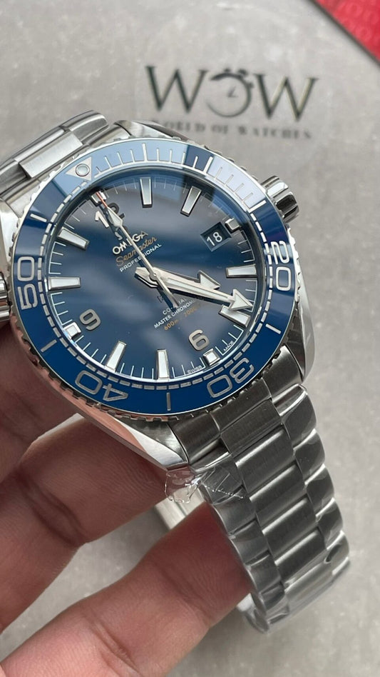 Planet Ocean 43.5mm SS VSF 1:1 Best Edition blue ceramic Bezel blue Dial on SS Strap A8900