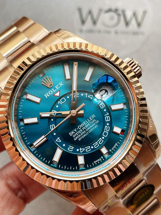 Noob FACTORY 1:1 Sky-Dweller 326935 RG/SS Turquosi Dial