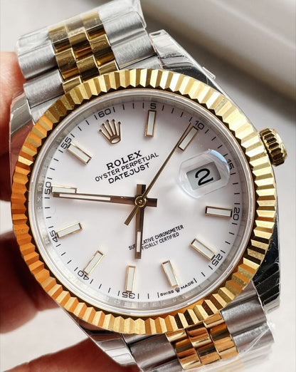EW Factory 1:1 DateJust 41 126333 SS/YG Best Edition 904L Steel White Stick Dial