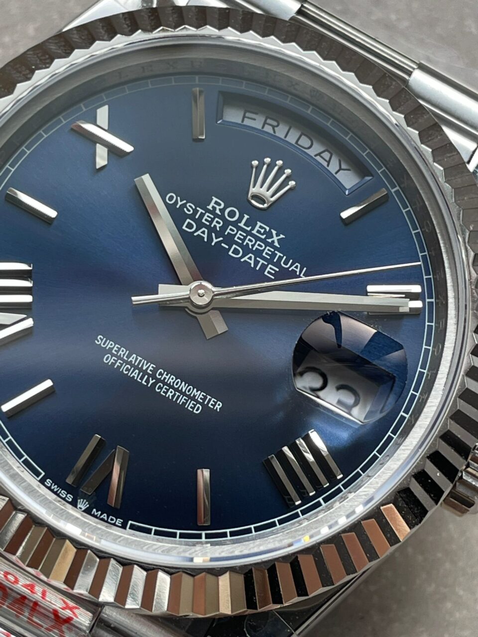 GMF Factory 1:1 DayDate 40mm 228239 Gain Weight SS/tungsten Blue Dial Roman Markers A3255