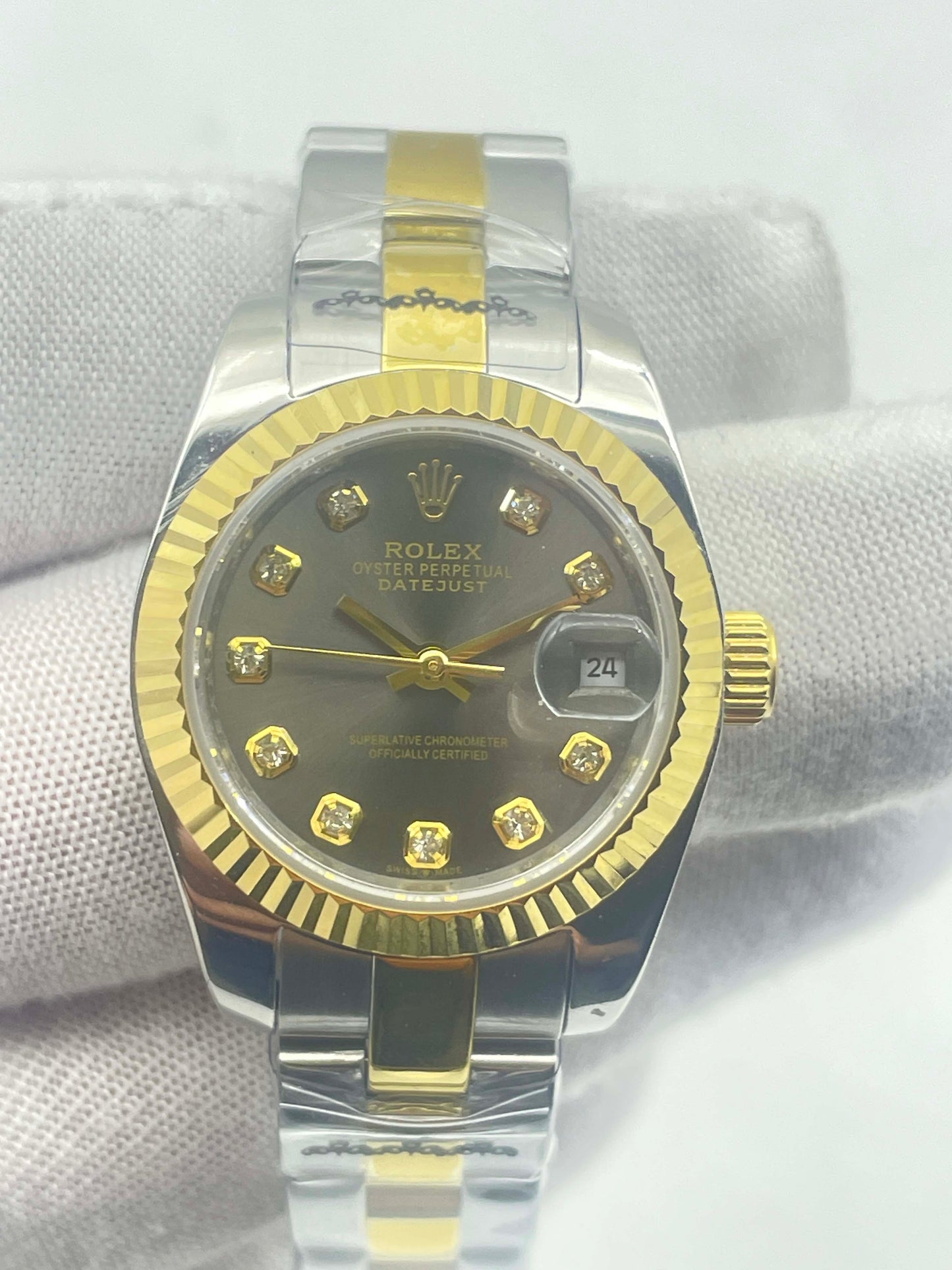 Lady-Datejust 26 Yellow Gold and Steel Diamond Dial Ref.179173