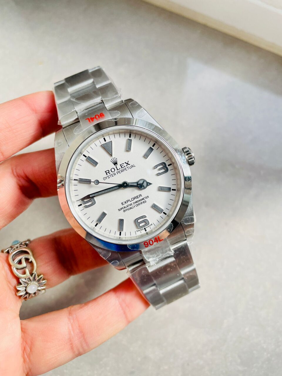 JDF Factory 1:1 Explorer 124270 36mm 904L Steel Best Edition White Dial VR3230