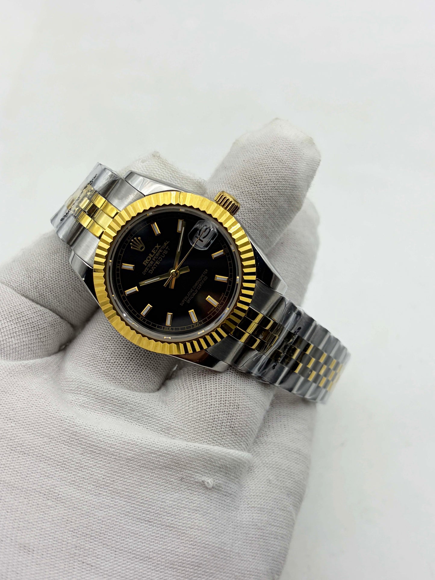 Datejust 31 Steel and Yellow Gold Black Index Dial Ref.178273