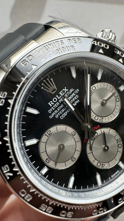 QF Factory 1:1 Daytona 126500 Best Edition 904L Steel Black Dial SA4131