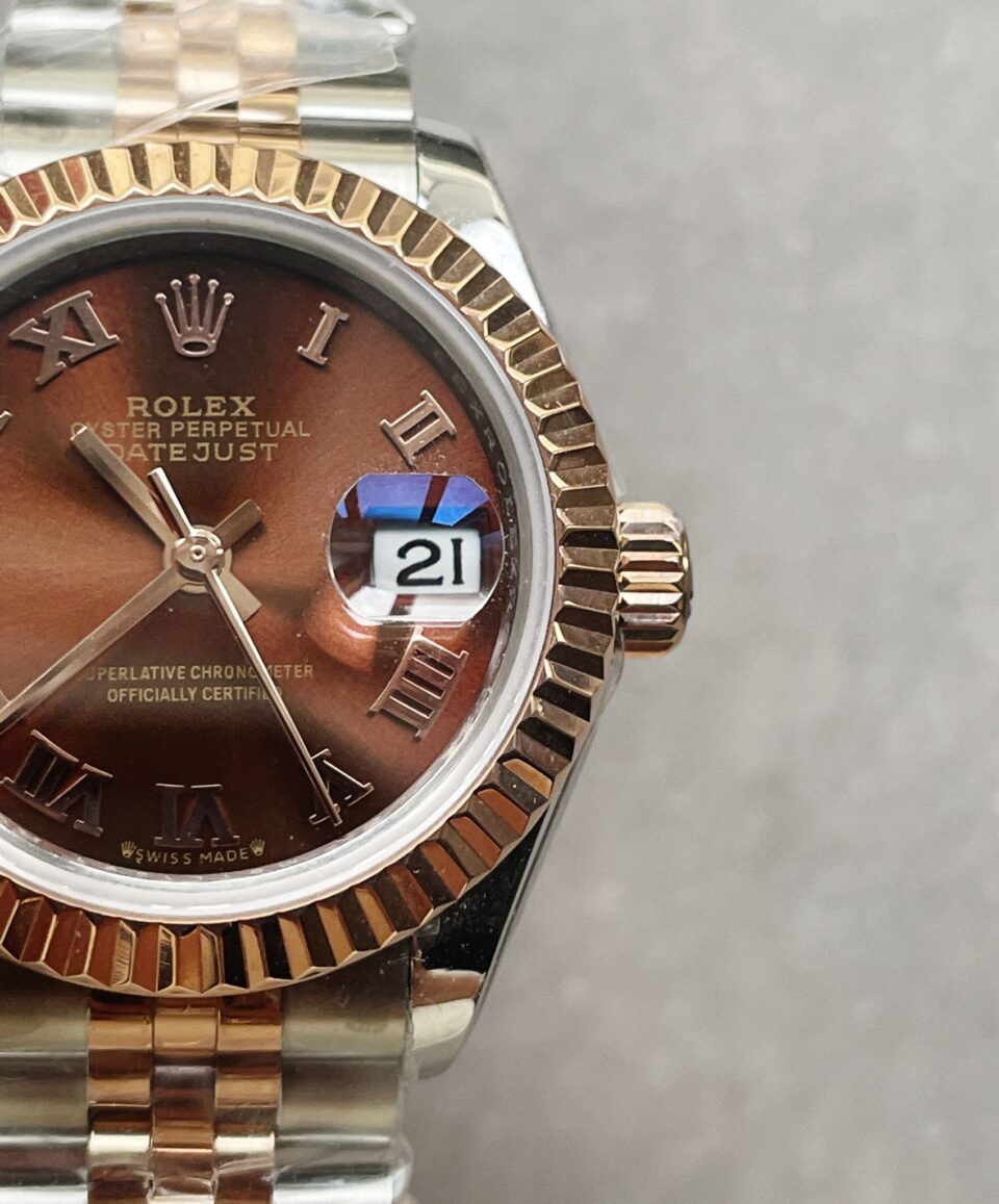 KZF Factory 1:1 Datejust 28mm 904L RG/SS Brown Dial A2671