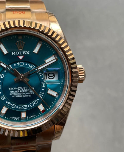 Noob FACTORY 1:1 Sky-Dweller 326935 RG/SS Turquosi Dial