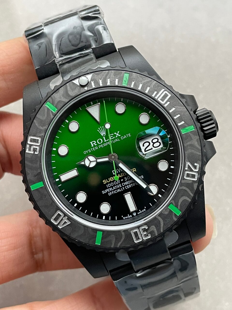 VSF FACTORY 1:1 Submariner DIW “Parakeet” DLC Best Edition Black/Green Dial VS3135