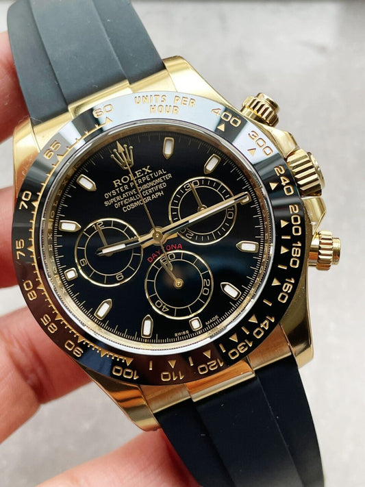 Clean factory 1:1 Daytona Best Edition 904L Steel Black Dial A4130