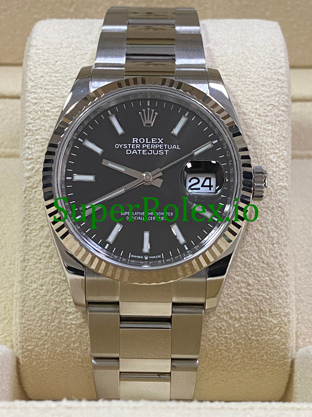 Replica Datejust 36 Steel Black Index Dial Ref.126234