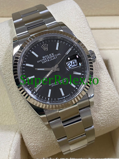 Replica Datejust 36 Steel Black Index Dial Ref.126234