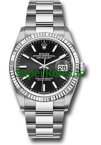 Replica Datejust 36 Steel Black Index Dial Ref.126234