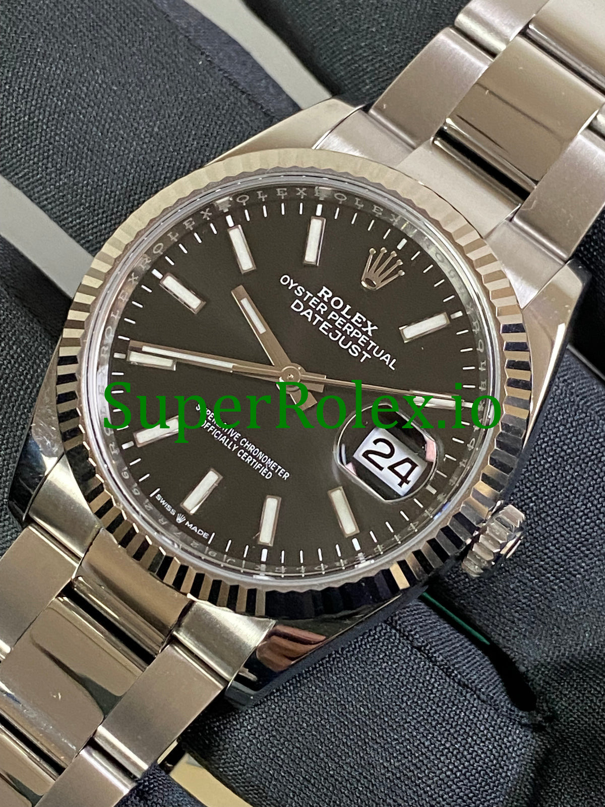 Replica Datejust 36 Steel Black Index Dial Ref.126234