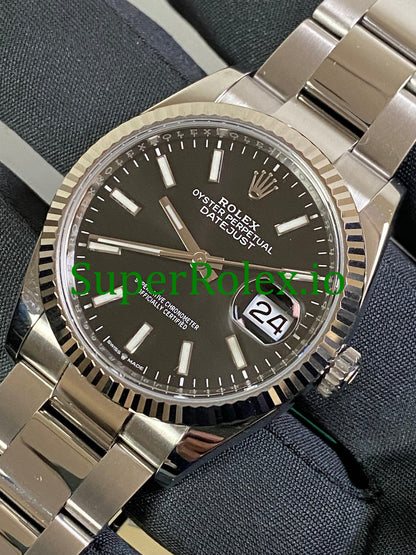 Replica Datejust 36 Steel Black Index Dial Ref.126234